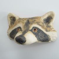 Raccoon mask ~ stoneware, slip, and oxides