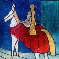 Lady Godiva in stained glass 