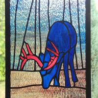Stag - After the Rut in stained glass 