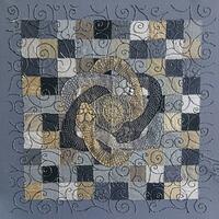 needlelace, embroidery, applique "snakes and ladders" 