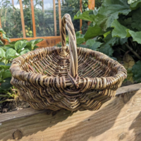 Willow harvest/foraging basket. Woven by Christina, inspired by her own love of being in nature foraging and growing edibles in her garden.
