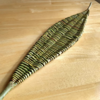 Leaf tray. Woven in willow on naturally 'Y' form rods. These inspire the make. Willow by Christina.