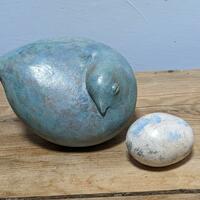 Ceramic bird and egg