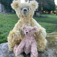 Mum and baby bear handmade mohair bears