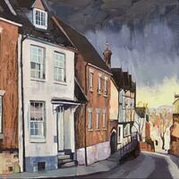 West Gate Weather.  Oil painting 60x20cms £500 framed. Signed limited edition prints available. Mounted £85 Framed £185.