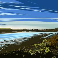 Digital art. 20x20cms (max) available as a Giclee mounted print £120.