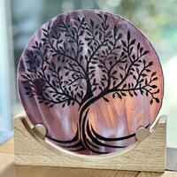 Hand Painted Fused Glass Tree of Life Emma Grace Glass Art