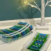 Fused Glass Tapestry Plates Emma Grace Glass Art