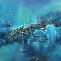 Blue atmospheric abstract artwork by Jaimie Volkaerts