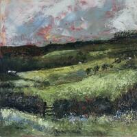 Bredon Hill. Oil and cold wax on birch wood panel