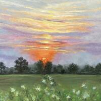 ‘Glory in the Heavens’ by Janet Bird; acrylics on box canvas; dimensions 51cms x 41cms; price £300