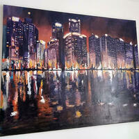 City Reflections - large acrylic on canvas