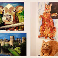 A range of commission work - acrylic on canvas