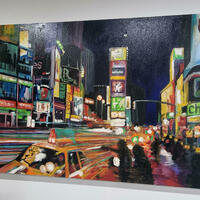 "City Seens" New York at night - acrylic and oil on canvas