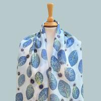 Eco Printed Cotinus Leaf Silk Scarf by Louise Hancox Textile Artist