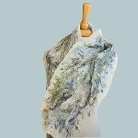 Winter Frost Nuno Felted Wool & Silk Wrap by Louise Hancox Textile Artist