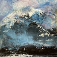 Mountain, mixed media painting by Marie Calvert 