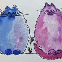 Colourful cats by Sarah Clarke