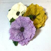 Felted flower brooches