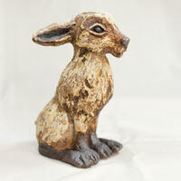 Mountain Hare (summer) [glazed ceramic]