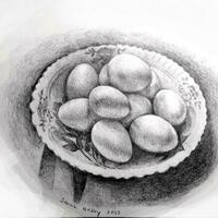 Pencil drawing, Eggs 