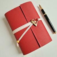 A6 Leather Journal with Ceramic Heart