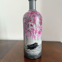 Solitary…I love painting the nature…Bottle painting with acrylic 