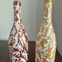 Sculpture effect on bottles with foam and acrylic 