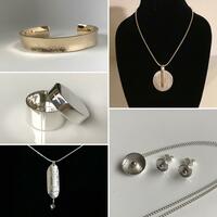 Hallmarked silver and gold commissioned pieces 