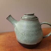 Vulcan fine teapot glazed with light turquoise 