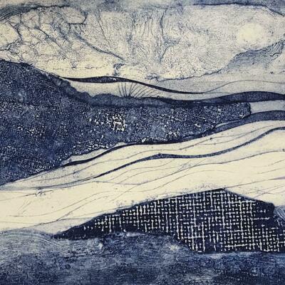 Endless Horizons. Collograph on Textured Cotton paper .