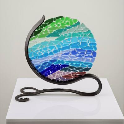 Mosaic Ocean Fused Glass