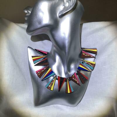 Multi coloured enamel necklace