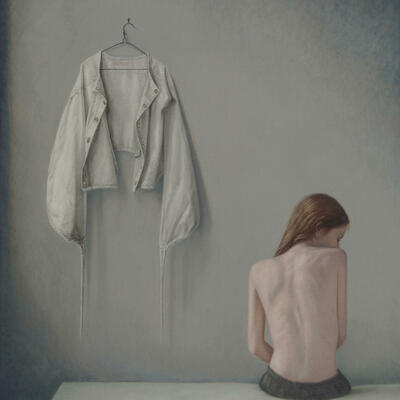 "Self restraint", oil on canvas, 81 x 66 cms.