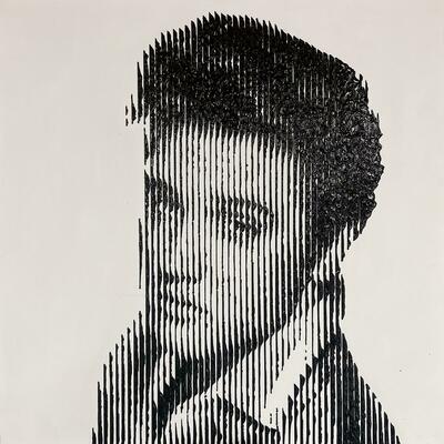 Fractured Elvis - celebrity acrylic painting 
