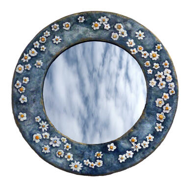 Round  cluster flower mirror 76cm diameter