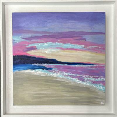 Porthmeor in Pink .Mixed Media on Board £180.00