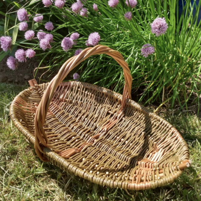 Willow frame harvest/flower basket inspired by Christina's love of using home grown flowers to add to her work. Woven in Warwickshire with sustainably grown Somerset willow. 