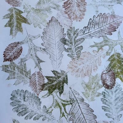 leaf printed wrapping paper