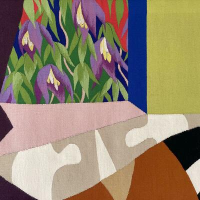 Purple Emperor, hand woven tapestry, 122(w) x 90(h) cm, wool and linen