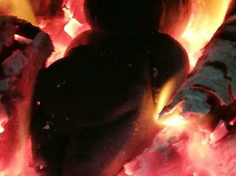 Raku Firing, smoke and fire, ceramics