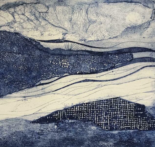 Endless Horizons. Collograph on Textured Cotton paper .