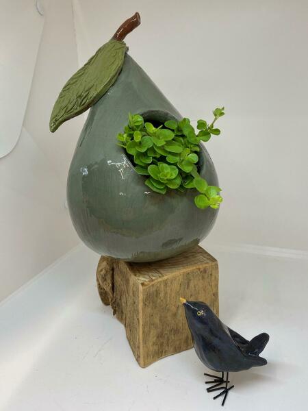 Terracotta pear shaped planter