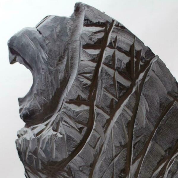 Lion, cared in Welsh slate