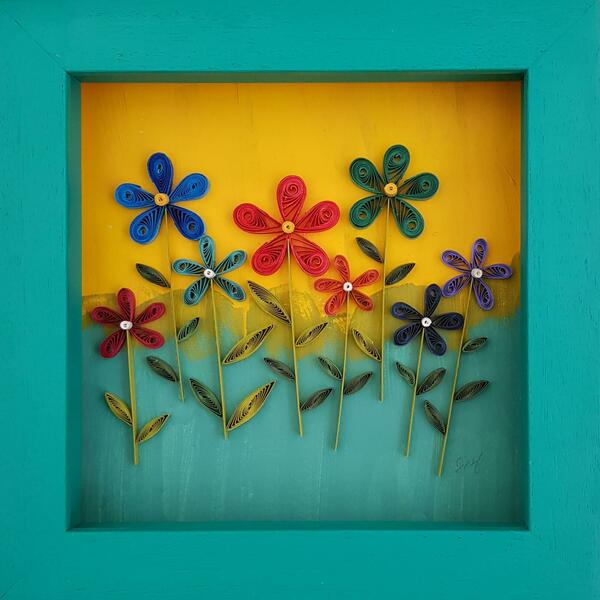 Sky 1 by Jeff Ting - 120cm x 120 cm (quilled paper on paint)