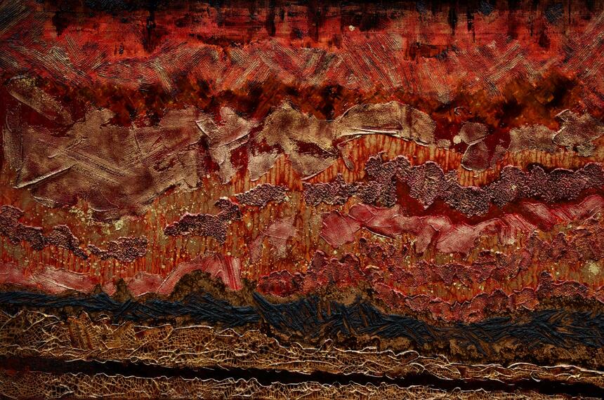 'Pyroclastic Flow' 150cm x 100cm Mixed Media 