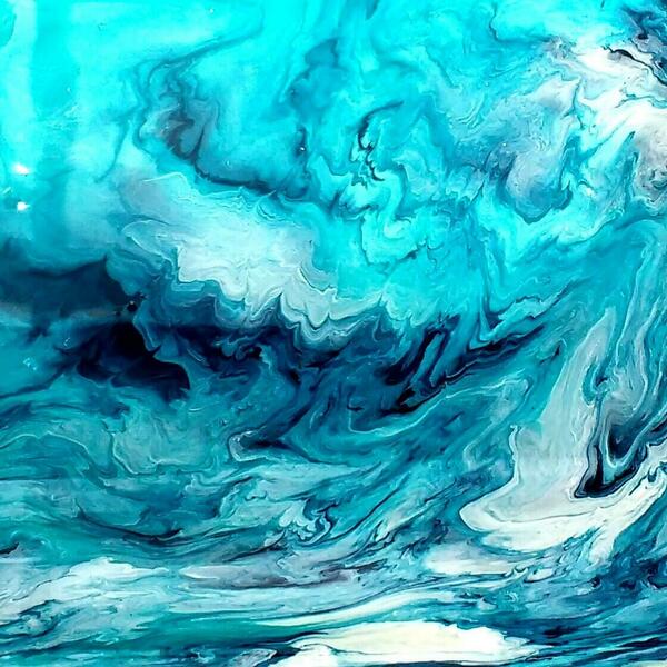 Blue Waves - acrylics on perspex