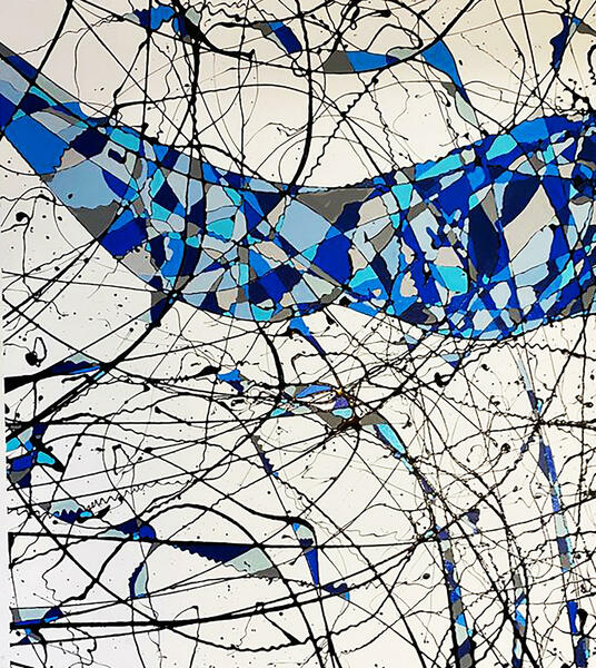 Blue Waves, oil on canvas, 100x100 cm, 2023