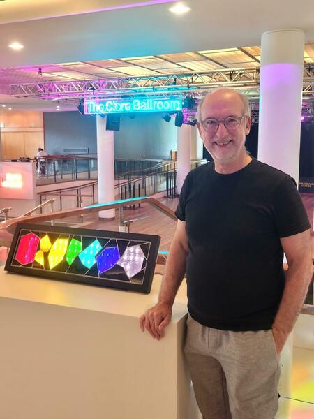 Brian exhibiting one of his light boxes.