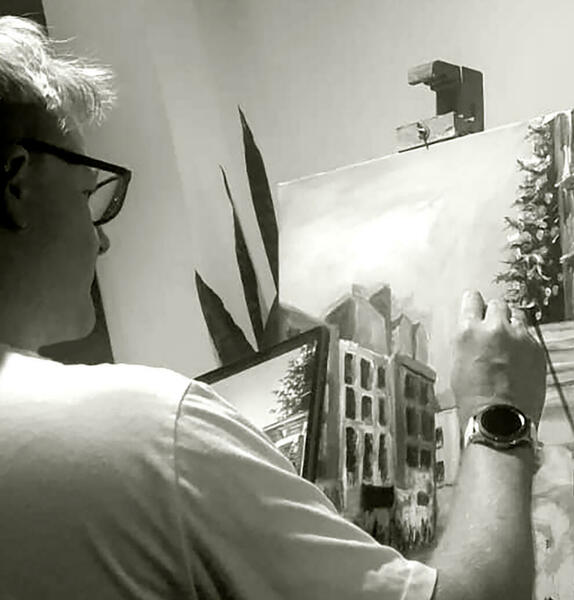 Jeremy Hammond at his easel